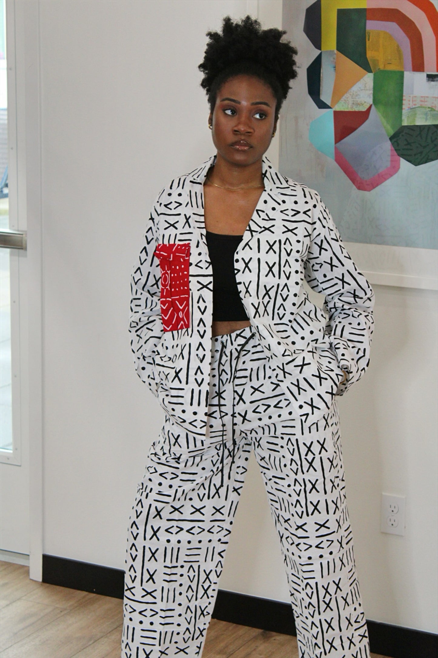 Two Piece Pant Set African Tribal Print